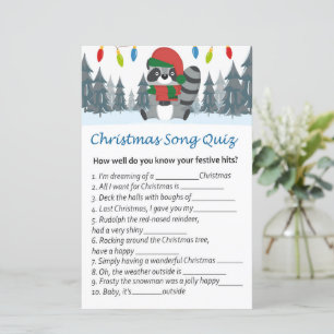 Racoon christmas song quiz game