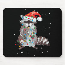 Racoon Christmas Tree Lights Pajama Racoon Lover