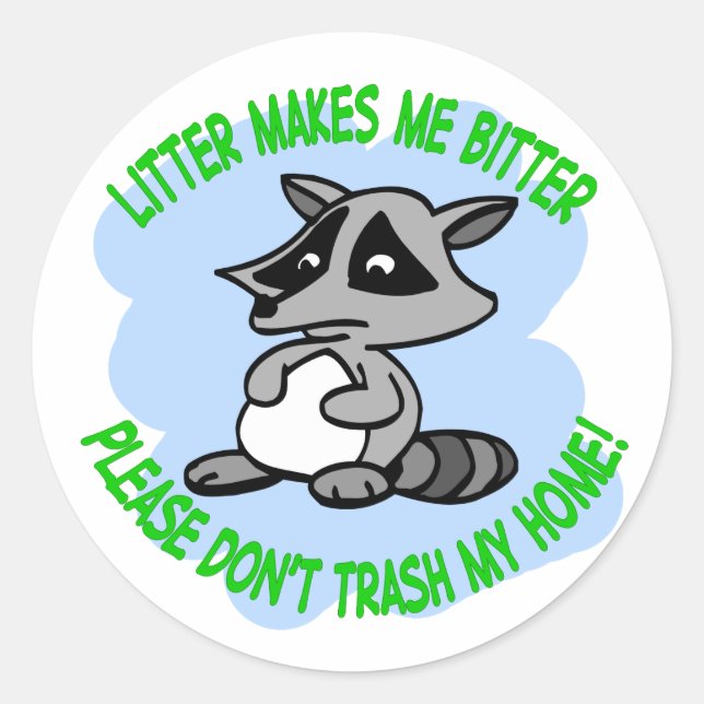 racoon classic round sticker (Front)
