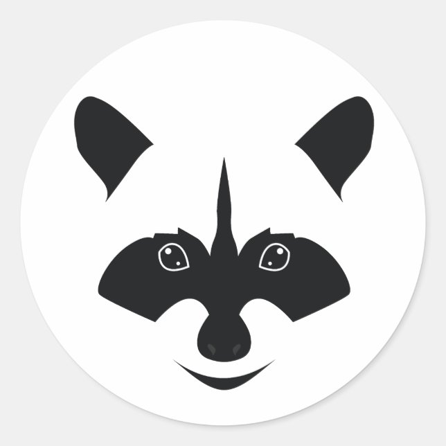 Racoon Classic Round Sticker (Front)