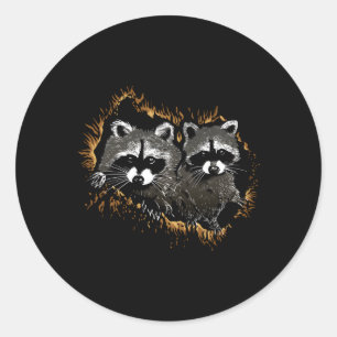 Racoon Classic Round Sticker