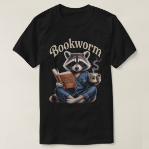 Racoon Coffee Book Lover   Bookworm Reading books T-Shirt