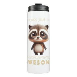 Racoon Concentrated Awesome Cute Adorable Funny Thermal Tumbler