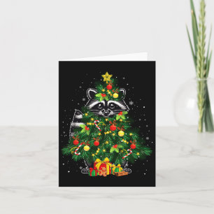 Racoon Cosplay Xmas Tree Matching Animal Lover Ki Card