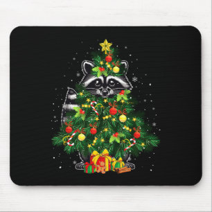 Racoon Cosplay Xmas Tree Matching Animal Lover Ki Mouse Mat