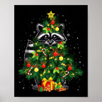 Racoon Cosplay Xmas Tree Matching Animal Lover Ki