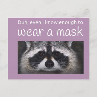 Racoon Covid ask for the Mask by Funnycomb Postcard