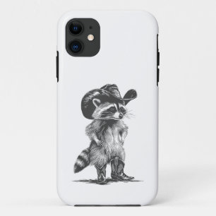Racoon Cowboy Funny Racoon Graphic Meme Men Women iPhone 11 Case