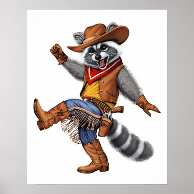 Racoon Cowboy Poster (Front)