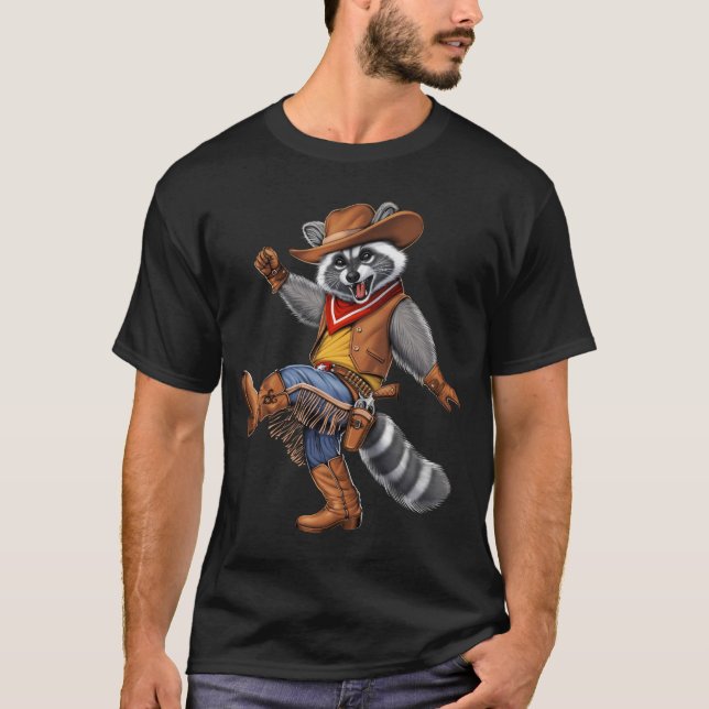 Racoon Cowboy T-Shirt (Front)