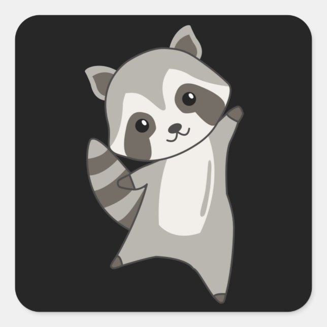 Racoon Cute Animals Children Gift Idea Square Sticker (Front)