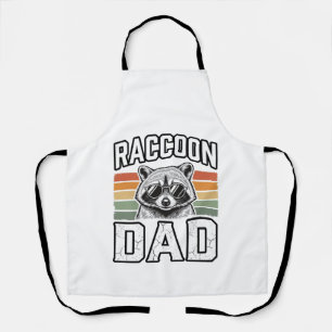 Racoon Dad Vintage Engraving Retro Vector Design_ Apron