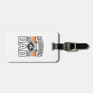 Racoon Dad Vintage Engraving Retro Vector Design_ Luggage Tag