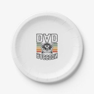 Racoon Dad Vintage Engraving Retro Vector Design_ Paper Plate