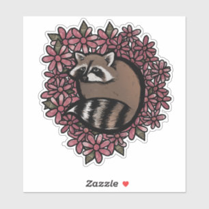Racoon Daisy Flower Art Raccoons Daisies Floral  