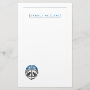 Racoon Daredevil   Add Your Name Stationery