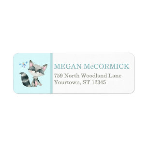 Racoon / Dragonfly Aqua Woodland