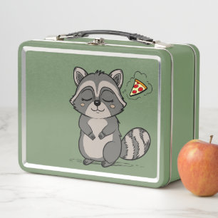 Racoon Dream - Pizza! Metal Lunch Box