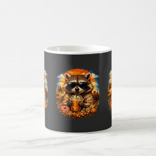 Racoon Drinking Iced Coffee Funny Animal Meme Mug