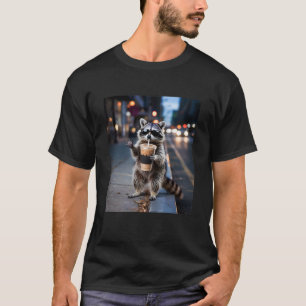 Racoon Drinking Iced Coffee Funny Meme For Men Wo T-Shirt