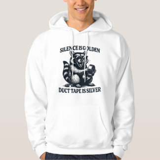 Racoon Duct Tape Silver Quote Hoodie