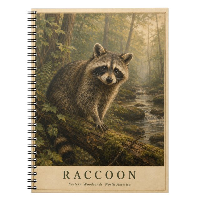 Racoon Eastern Woodlands VINTAGE Notebook (Front)