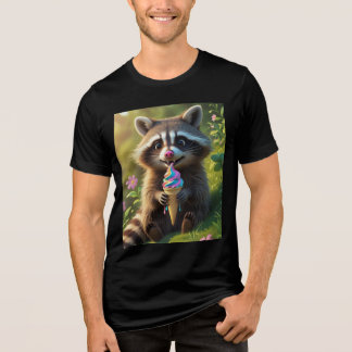 "Racoon eats ice cream" Tri-Blend Shirt