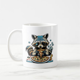 Racoon eats Pizza Coffee Mug