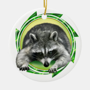 Racoon Face Ceramic Tree Decoration
