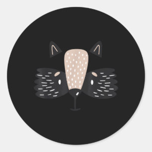 Racoon Face Cute Baby Animal Halloween Costume Classic Round Sticker