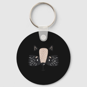 Racoon Face Cute Baby Animal Halloween Costume Key Ring