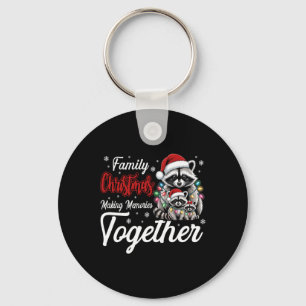 Racoon Family Christmas Making Memories Together  Key Ring