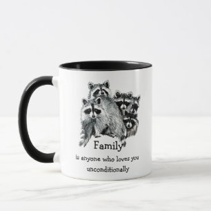Racoon Family Friends Love Quote Christmas Mug