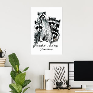 Racoon Family Printable Wall Art – "Together