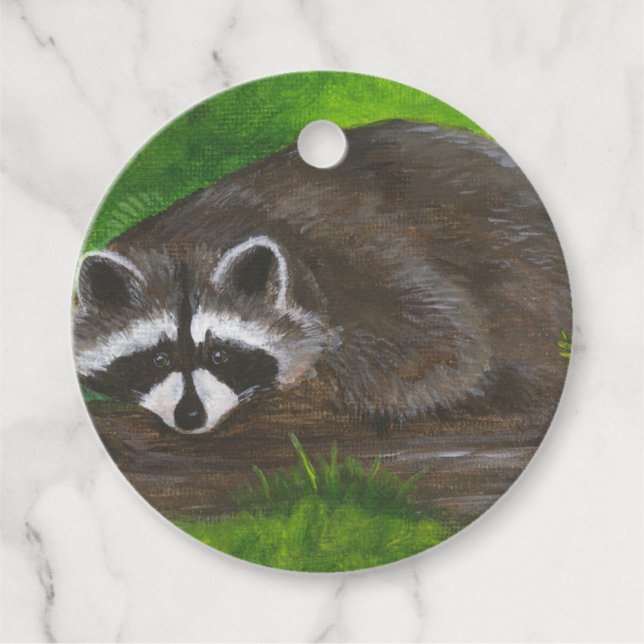 Racoon Favour Tags (Front)