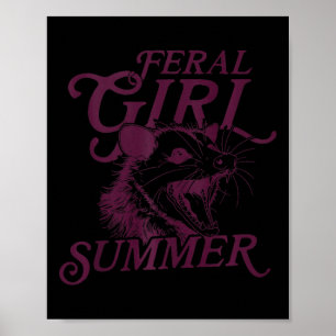 Racoon Feral Girl Summer Tank Top Poster