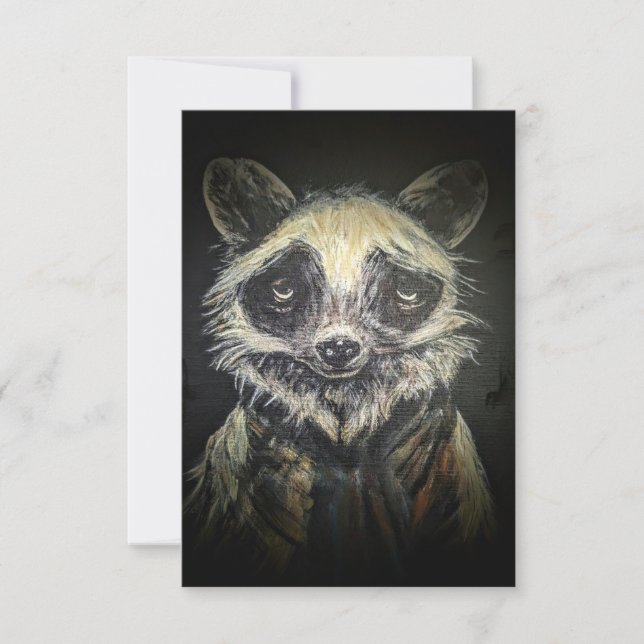 Racoon Flat Thank You Card (Front)