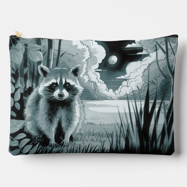 Racoon Forest Clearing Accessory Pouch Travel Bag (Front)