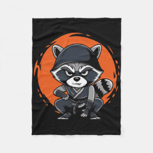 Racoon Funny Karate Design Costume Animals Fleece Blanket