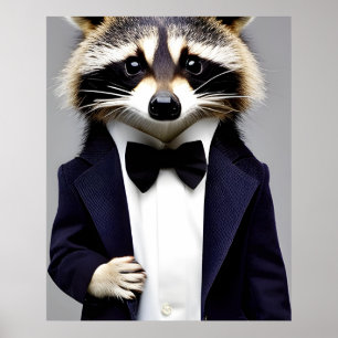 Racoon Gentleman in a suit wall art