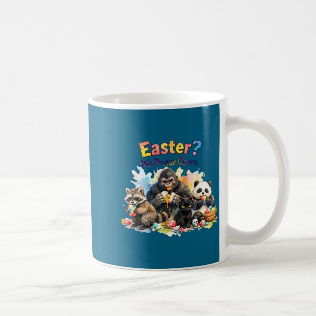 Racoon gorilla panda cat easter egg humour  coffee mug (Right)