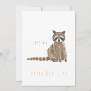 racoon Happy birthday greeting card 