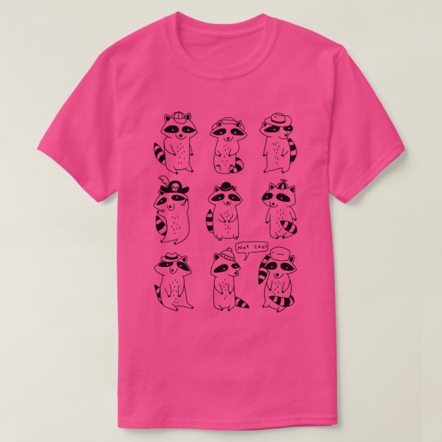 Racoon Hat Party T-Shirt (Design Front)