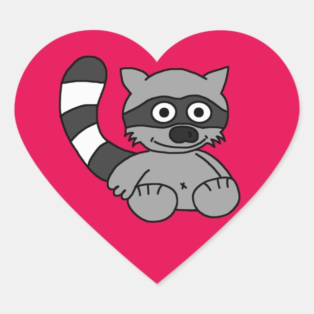 Racoon Heart Sticker (Front)