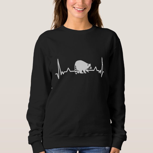 Racoon Heartbeat Racoon Sweatshirt (Front)
