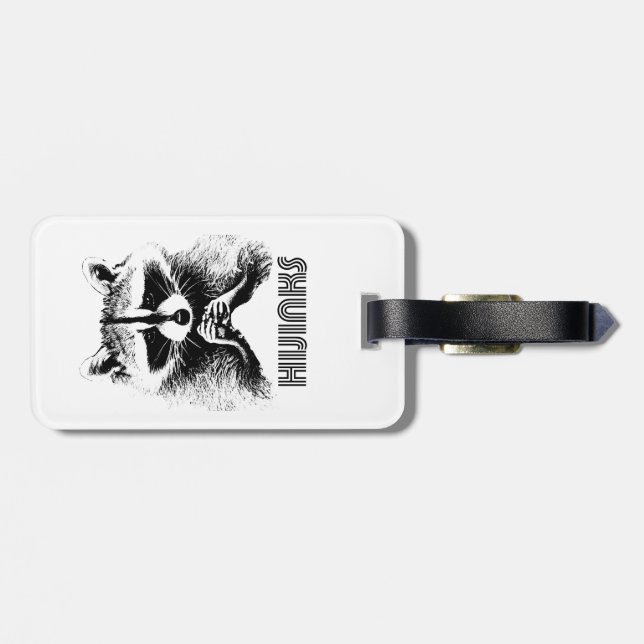 Racoon Hijinks Luggage Tag (Back Horizontal)