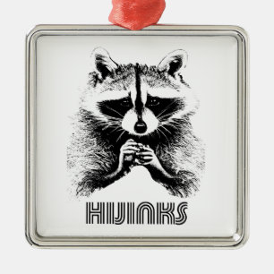 Racoon Hijinks Metal Tree Decoration