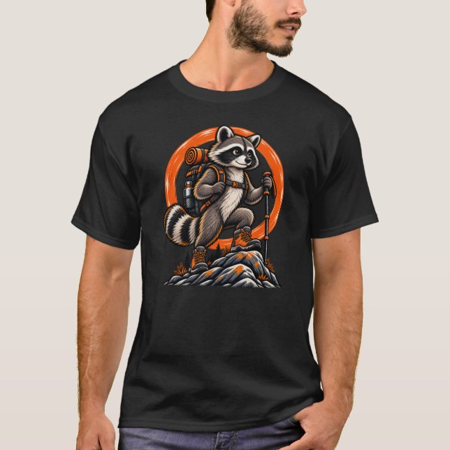 Racoon Hiker – Wild Trails T-Shirt (Front)