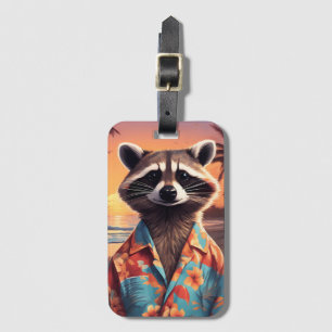 Racoon Holiday Luggage Tag