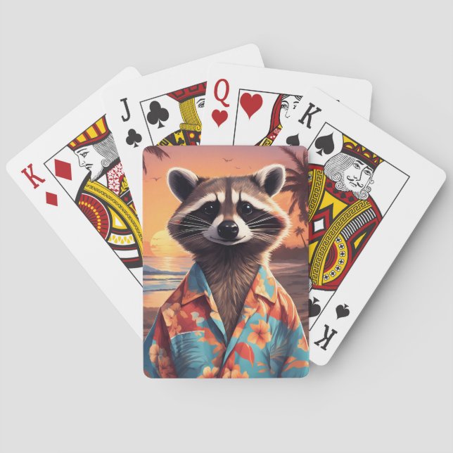 Racoon Holiday Playing Cards (Back)